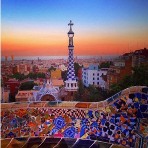 Looking out at Barcelona from Park Guell (photo taken from Park Guell's instagram as I couldn't find the one I wanted)